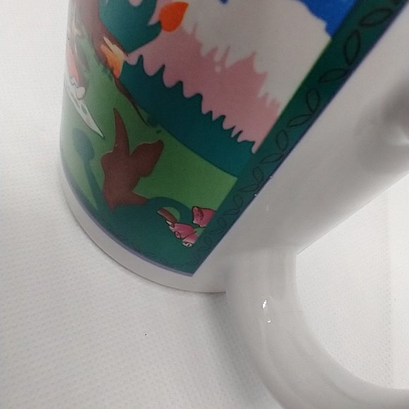 Ceramic White Mug "Rabbits Having Tea with Baby Rabbit"- Good Condition - Picture 5 of 15